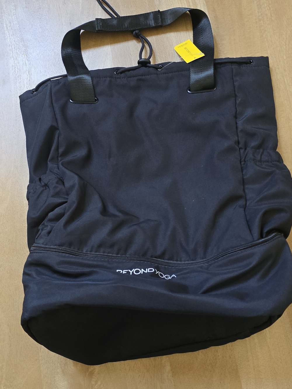 NWT Beyond Yoga Convertible Gym Bag Backpack Tote Black Shoe Compartment